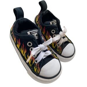 Converse Baby Boy Size 4 All Star Street Flame Print Low Top Sneaker